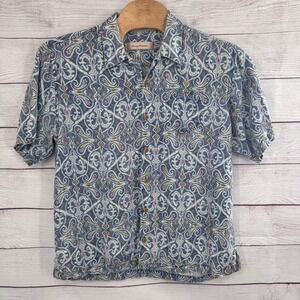 Tommy Bahama Shirt Mens XL Silk Baroque Paisley Medallion Print‎ Hawaiian Casual